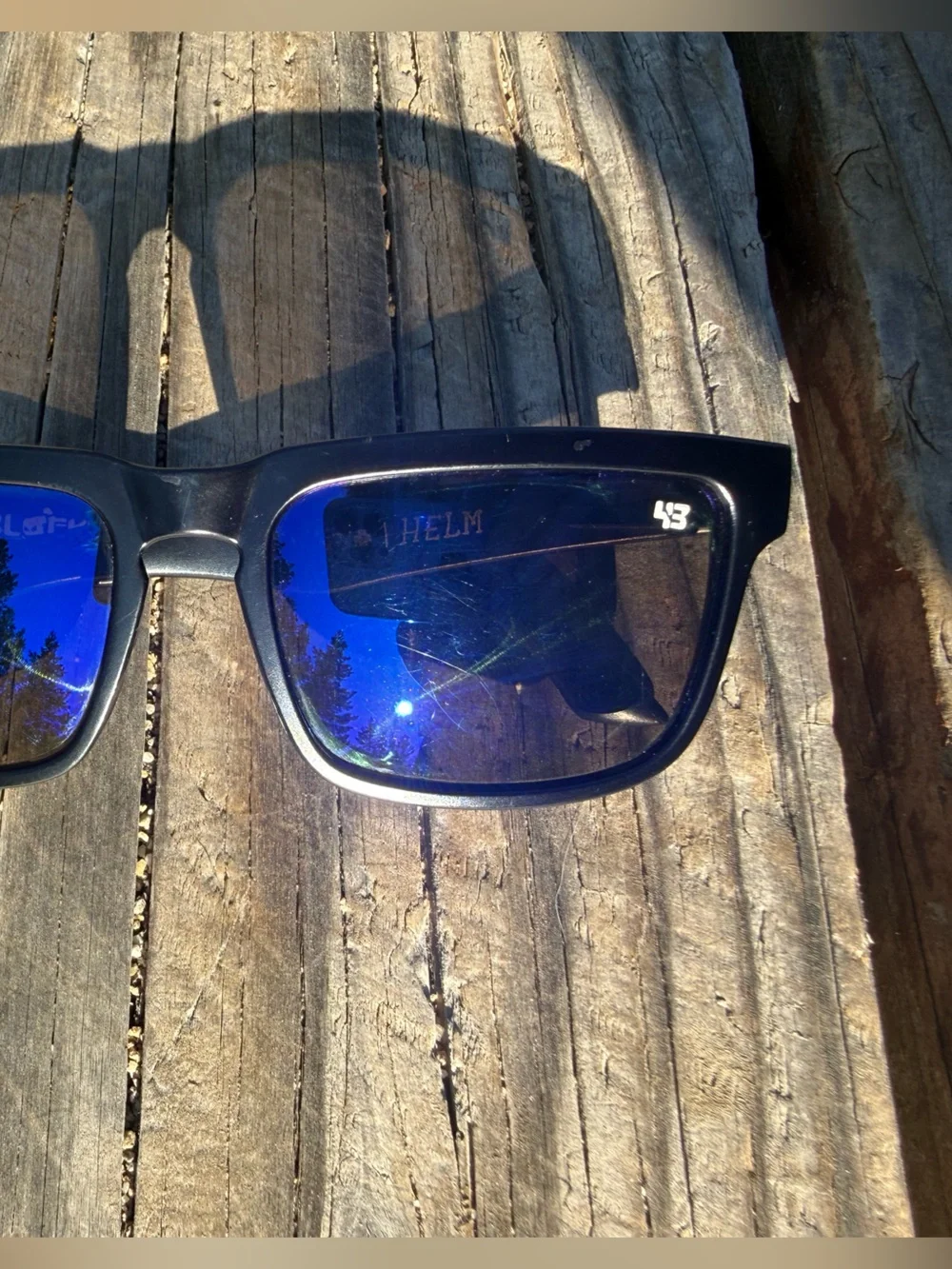 SPY Matte Black Sunglasses with Blue Polarized Lenses